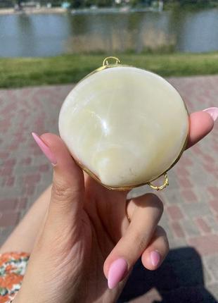 Шкатулка ракушка ракушка раковина белая розовая латунь обрамления для кольца кольца...