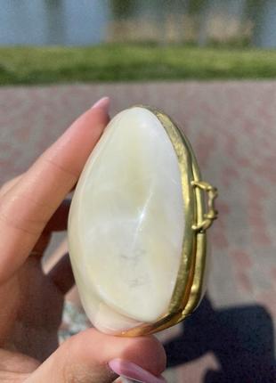 Шкатулка ракушка ракушка раковина белая розовая латунь обрамления для кольца кольца...