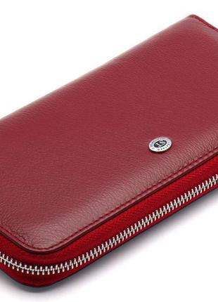 Кожаный кошелек 20х10х2,5 см st leather бордовый (2000002781202)4 фото