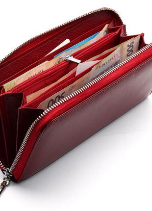 Кожаный кошелек 20х10х2,5 см st leather бордовый (2000002781202)7 фото