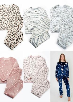 Махрова піжама тепла, махрова піжама тепла, махровий комплект домашній, махрова піжвса жіноча, тепла піжама махрова леопардова