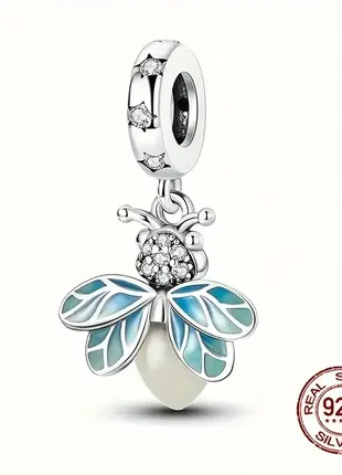 Шикарный серебряный шарм светлячок