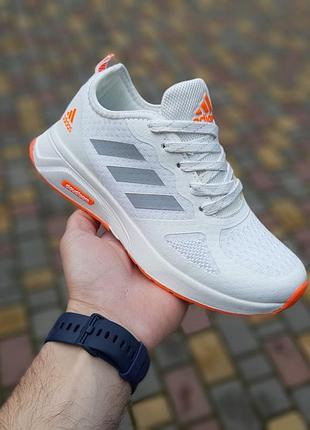 Adidas cloudfoom белые с оранжевым