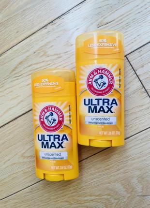 Ultra max твердий дезодорант антиперспірант, без запаху, 2 шт