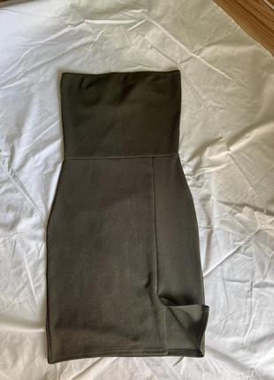 Короткое хаки мини платье plt