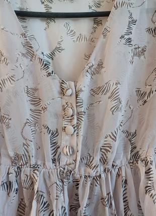 Міні сукня прозора туніка пишна юбка зебри2 фото