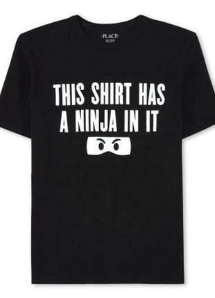 Чорна бавовняна футболка з лого ninja 🇺🇸