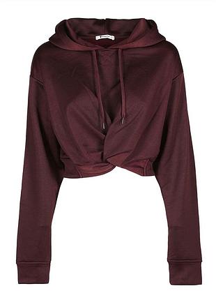 Толстовка колір бордо з капюшоном alexander wang, розмір xs, s