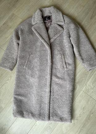 Шуба пальто шубка из искусственного меха букле размер 44 46 м l