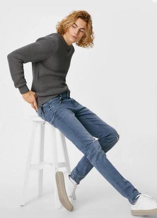 Брендовый теплый мужской джемпер clockhouse by c&a этикетка