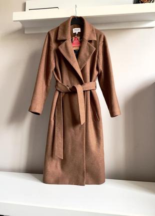 Коричневое полушерстяное пальто