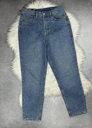 Джинсы момы мом с стразами h&m mom jeans2 фото