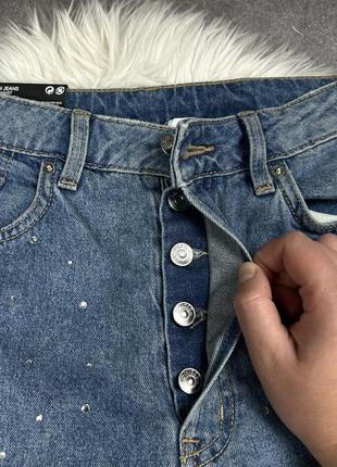Джинсы момы мом с стразами h&m mom jeans6 фото
