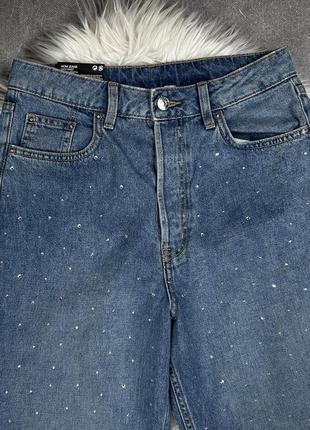 Джинсы момы мом с стразами h&m mom jeans5 фото
