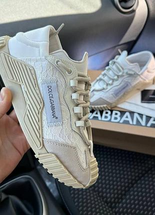Женские кроссовки dolce&gabana ns1 white beige