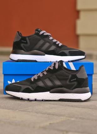 Мужские кроссовки adidas nite jogger black white 41-42-43-44-45