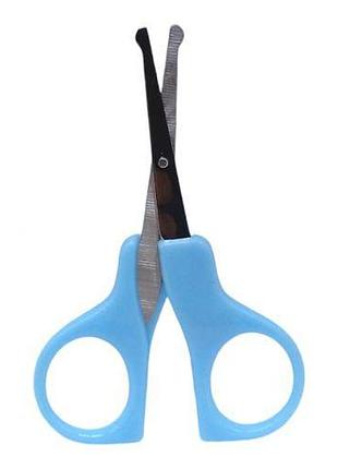 Дитячі манікюрні ножиці блакитні метал пластик білий