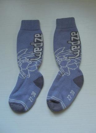 Шерстяные высокие термо носки 27-30 на девочку зимний спорт мороз