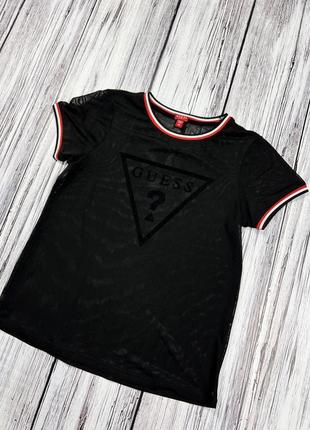 Guess футболка оригинал xs лого легкая женская сетка прозрачная