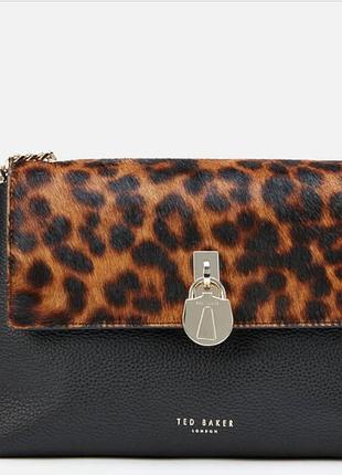 Брендова сумка ted baker canann leopard padlock cross body bag оригінал натуральна шкіра