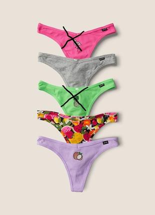 Хлопковые трусики стринги victoria’s secret 🔥акция! 🔥 дарим скидку 10%