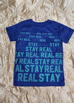 Синяя футболка для мальчика stay real ergeenomixx