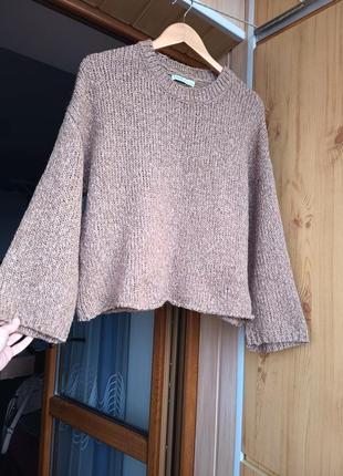 Свитер шерстяной вязаный женский pull & bear, размер м