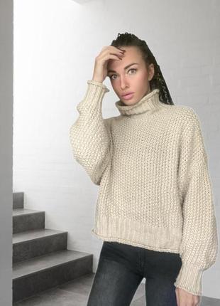 Женский свитер, бежевый теплый свитшот от h&m 🟫