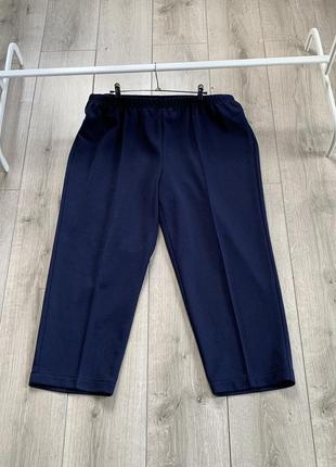 Розкішні літні брюки штани якісні синього кольору батал великого розміру 60 62