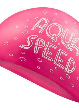 Детская шапочка для плавания (6880) универсальный aqua speed розовый (2000001265079)2 фото