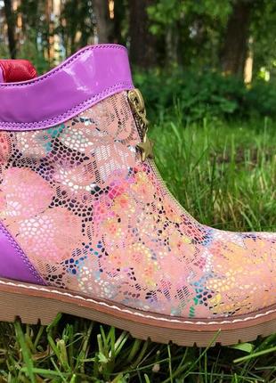 Кожаные демисезонные ортопедические ботинки sezara rosso ( турция).