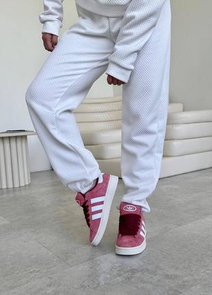 Замшевые кроссовки adidas campus pink6 фото