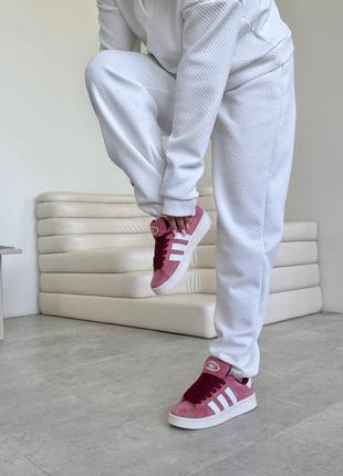 Замшевые кроссовки adidas campus pink7 фото