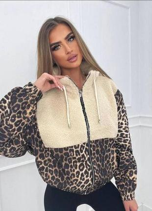 Теплая кофта худи мех тедди