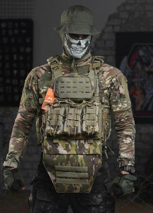 Плитоноска 4 точки сброса мультикам attack с напашником вт1003