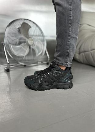 Зимние кроссовки asics gel-kahana 8 high black grey suede fur