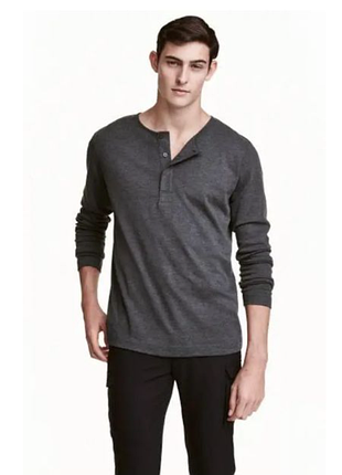 Стильный реглан хенли на пуговицах, от h&m. l