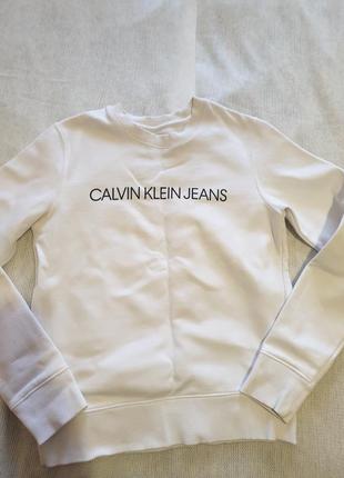 Оригинальная белая толстовка светер calvin klein3 фото