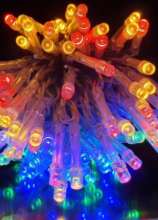 Світлодіодна гірлянда нитки від мережі, 15м 300 led-лампочок мульти кольорова різнокольорова