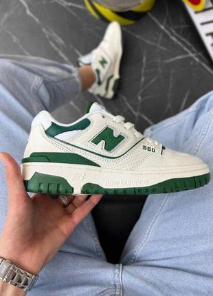 Кроссовки nb 550 white green