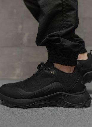 Мужские термо кроссовки автошнуровка wind proof black нп4860