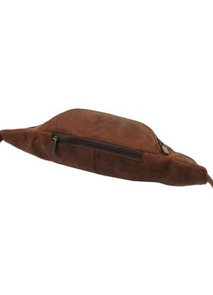 Мужская кожаная поясная сумка 38х12х8 см always wild коричневый (2000001589687)4 фото