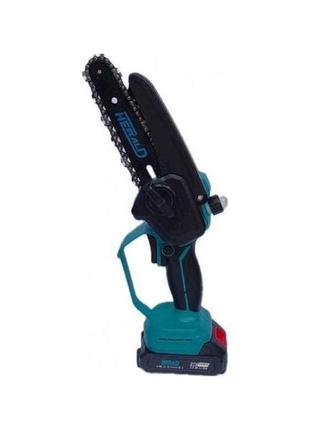 Пила ланцюгова акумуляторна 21в 2аг 4 -100см, 2акум, зарядний пристрій, кейс тм herald