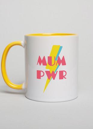 Кружка "mum pwr", жёлтый, английский, 330 мл