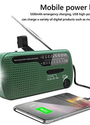 Радиоприемник de13 fm am sw с фонариком и функцией power bank