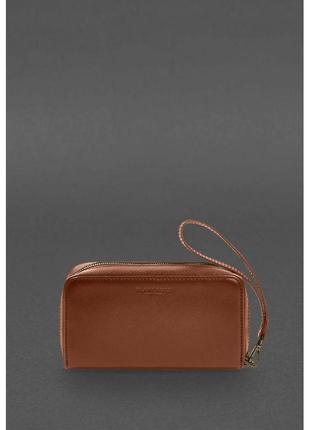 Кожаный  клатч-купюрник 4.0 светло-коричневый краст