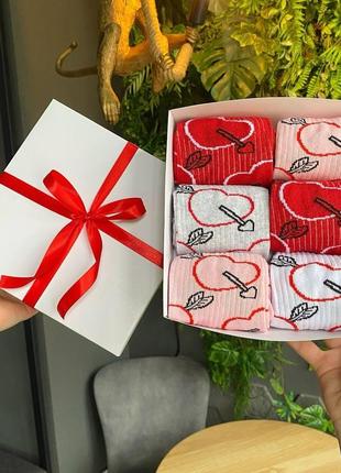 Бокс жіночих подарункових шкарпеток 36-41 на 6 пар