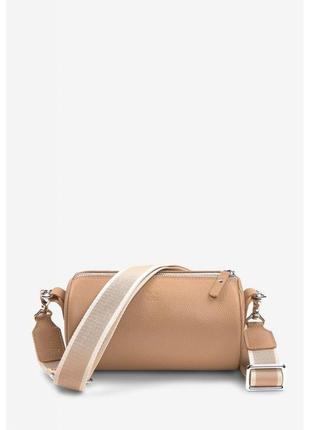 Кожаная сумка поясная-кроссбоди cylinder карамель флотар