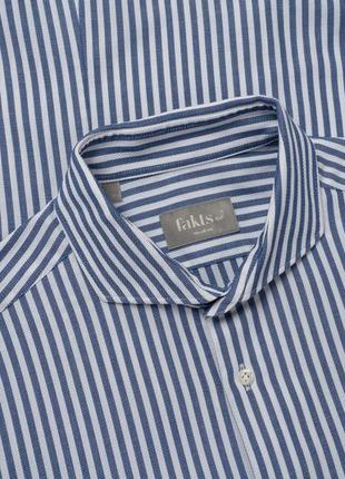 Fikts modern blue striped long sleeve shirt мужская рубашка