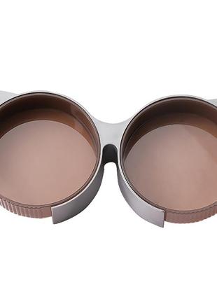 Миска taotaopets 198807 для котов двойная с ушками gray